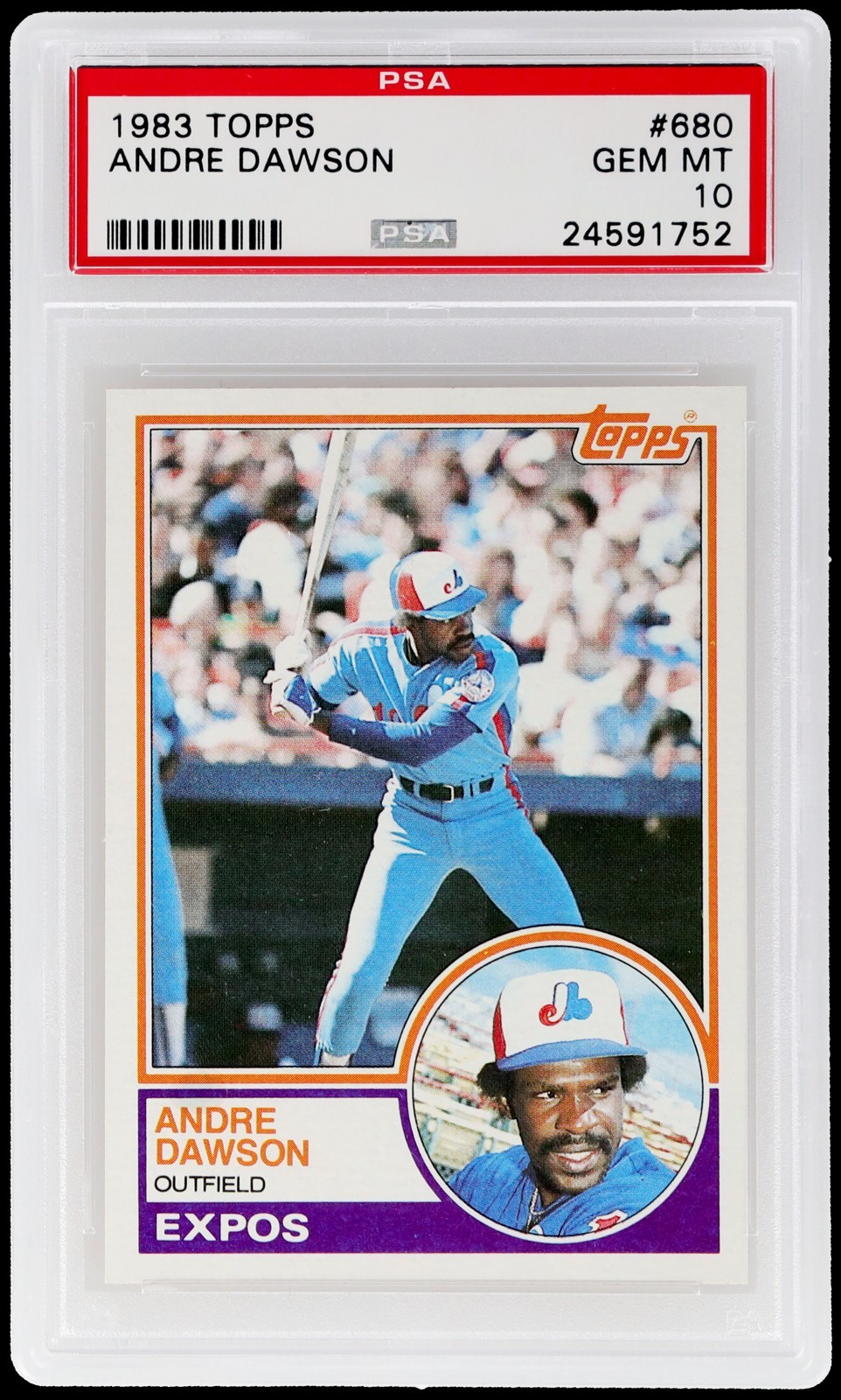 1983 Topps Andre Dawson #680 PSA 10 Baseball Gem Mint Expos
