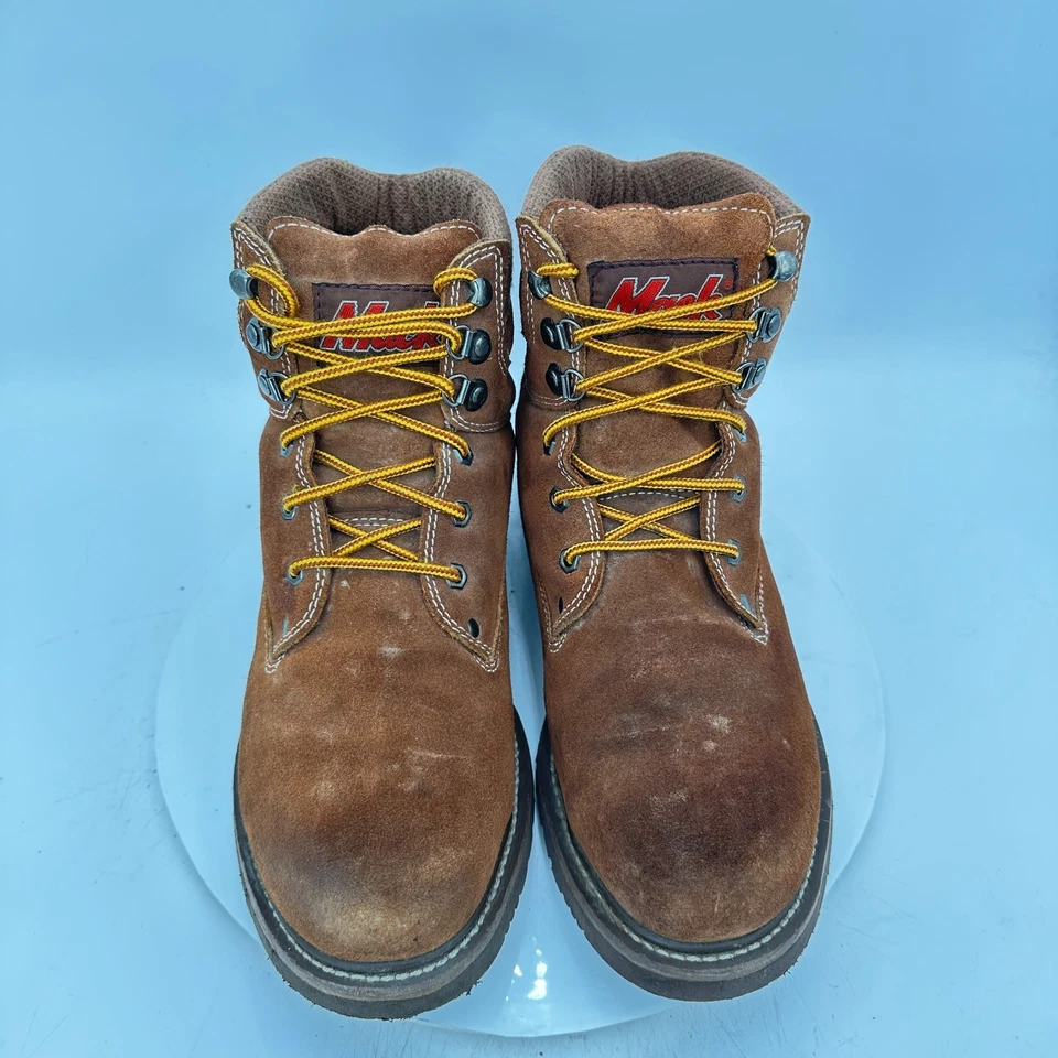 Mack 男式 11 码棕色麂皮绒皮革钢头耐油工作靴 — 第 3/4 张图片