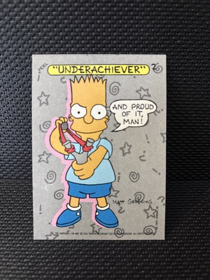 #ad #ad 1990 Topps The Simpsons Stickers #2 Bart Simpson Underachiever – Rare 🔥🔥 $5.37