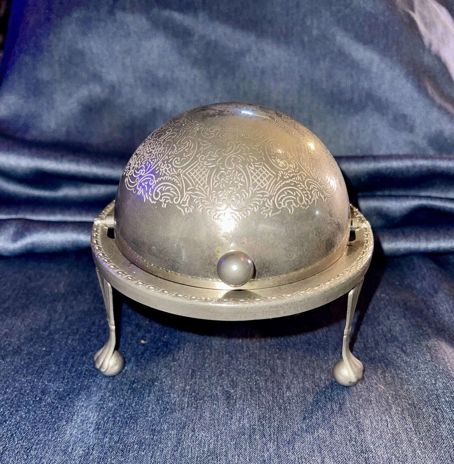 Vintage Dome Roll Top Caviar/Butter Dish Server Made in England No Insert