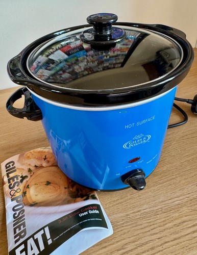 Giles & Posner 3.5 L Blue Slow Cooker Removable Ceramic Pot & Glass Lid - Picture 10 of 10