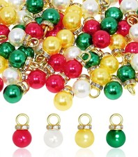 Christmas Mini Balls Ornaments 100Pcs Miniature Faux Pearl Xmas Tree Hanging ...
