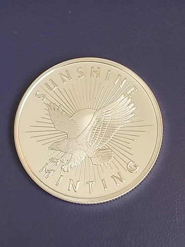 Sunshine Mint Round, 1 Troy Oz. .999 Silver, Beautiful Proof Coin. Free Shipping