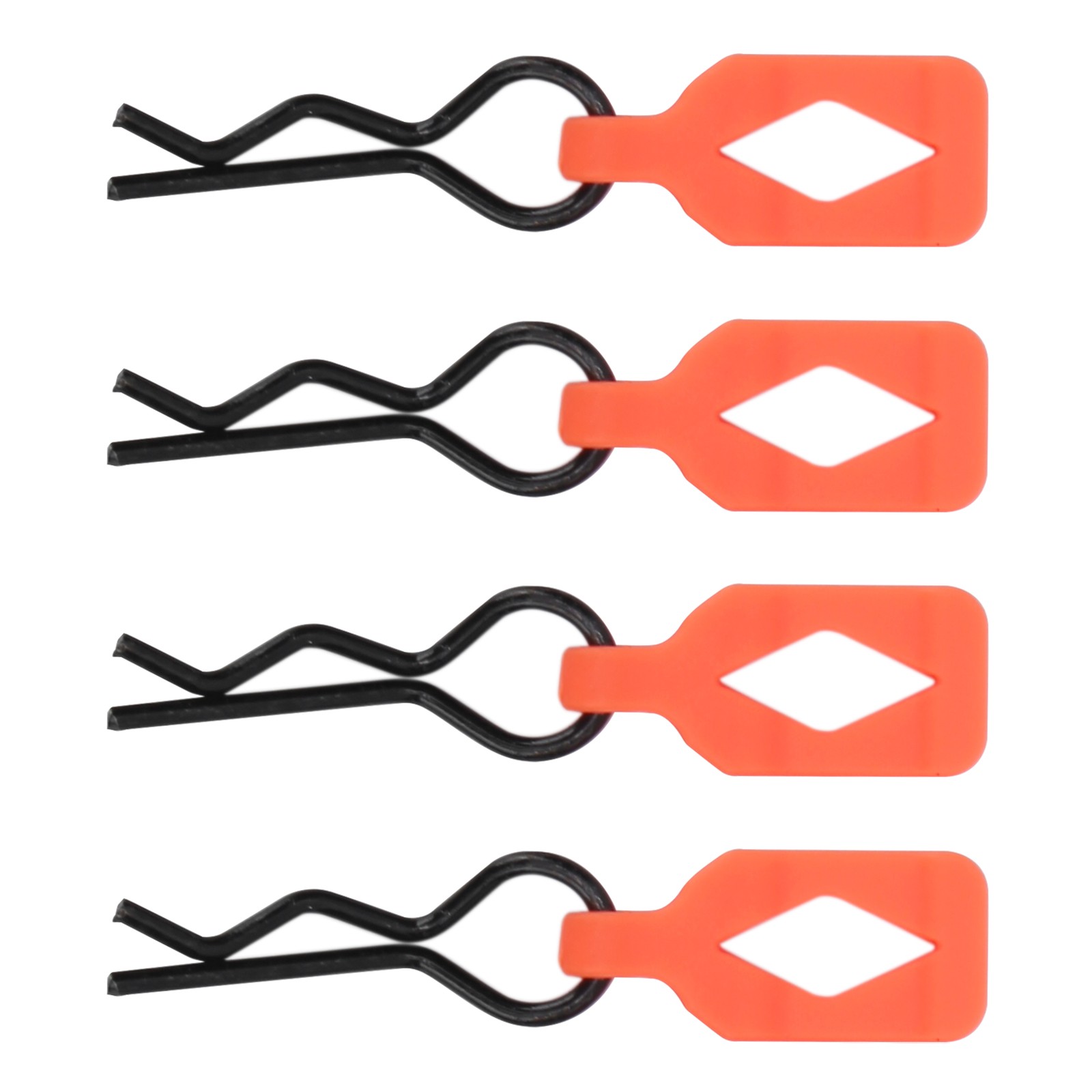 ORANGE 4pcs Metal Body Shell Clips Buckles For 1/10 RC Remote Control Car AJ