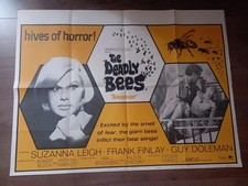 THE DEADLY BEES 1967 BRITISH QUAD POSTER SUZANNA LEIGH FRANK FINLAY GUY DOLEMAN
