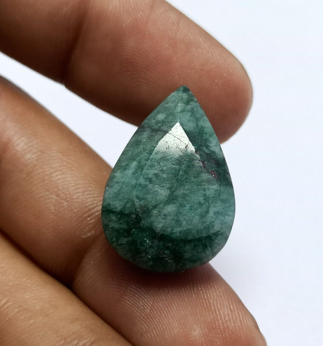 Pera smeraldo naturale taglio sfaccettato 1 pezzo 18 carati 16x24 mm pietra preziosa - Foto 3 di 6