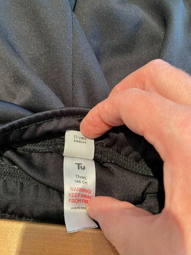 Unisex School Uniform TU Black PE Leggings/Joggers Zip Leg & Pockets 11Y Inc P&P - Picture 4 of 4