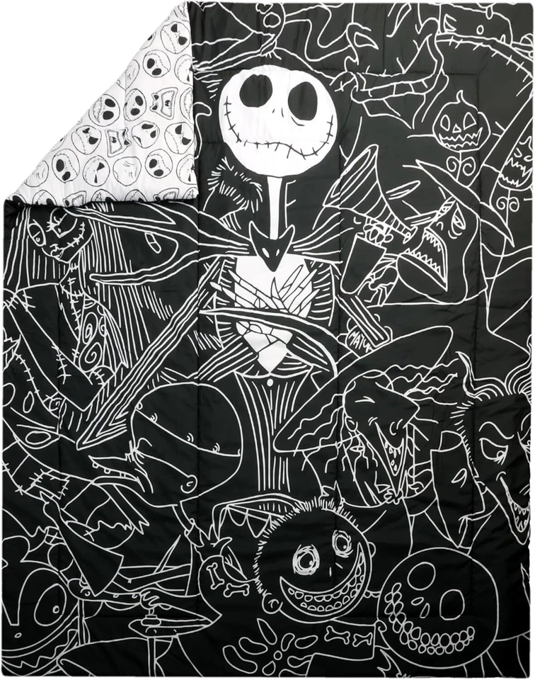 Conjunto de lençóis Nightmare Before Christmas 4 peças cama de solteiro em bolsa conjunto para crianças - Imagem 3 de 4