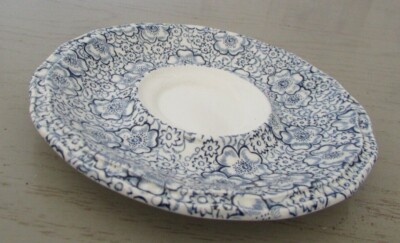 Lot De 11 Soucoupes Kensington Chintz Par Enoch Wedgwood - Porcelaine Bleue Authentique - Angleterre