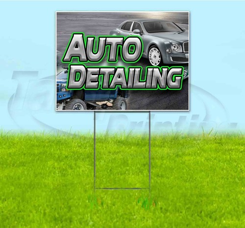 AUTO DETAILING 18x24 Yard Sign WITH STAKE Corrugated Bandit USA ...