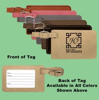 Personalized Custom Engraved Leatherette Luggage Tags. 6 Colors & Free Engraving Personalized Custom Engraved Leatherette Luggage Tags. 6 Colors & Free Engraving