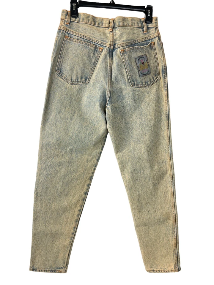 复古 JouJou 装饰褪色/酸水洗牛仔裤 28 x 30 — 第 2/4 张图片