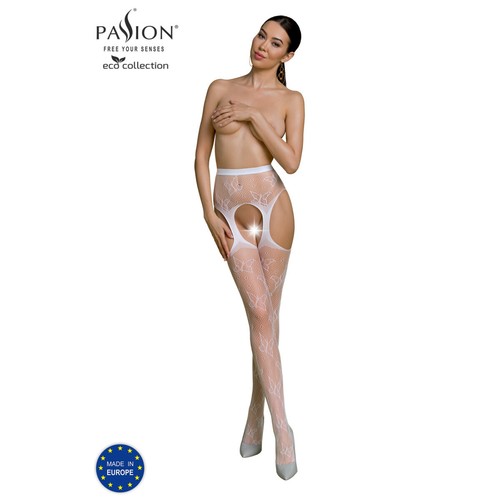 Sexy Passion Damen Netz-Strumpfhose in Straps-Optik Weiß 34/36/38 #AC1376 - Bild 2 von 6