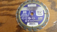 (4) Vulcan 7-1/4" 20T Fast Cut Framing & Ripping Carbide Teeth Saw Blades