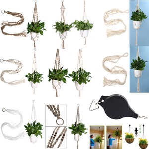 Details About Plants Pot Hanger Macrame Jute For Indoor Outdoor Ceiling Holder Hanging Basket