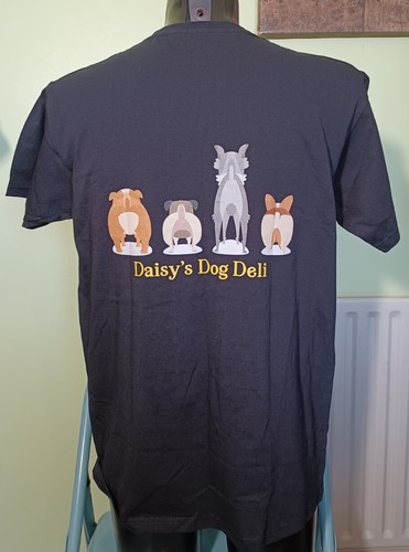 NEW Fruit Of The Loom Daisy's Dog Deli Black T-Shirt - L - Picture 3 of 3