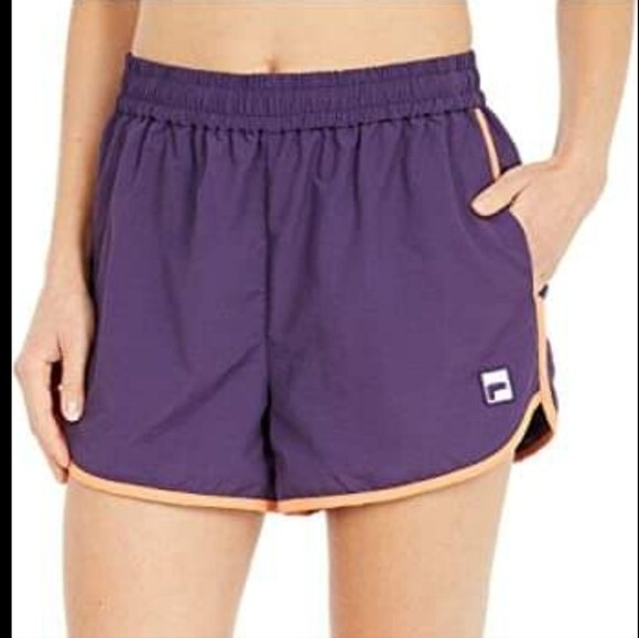 Pantaloncini sportivi da corsa Fila Kati High Rise Big Logo piccoli donna viola