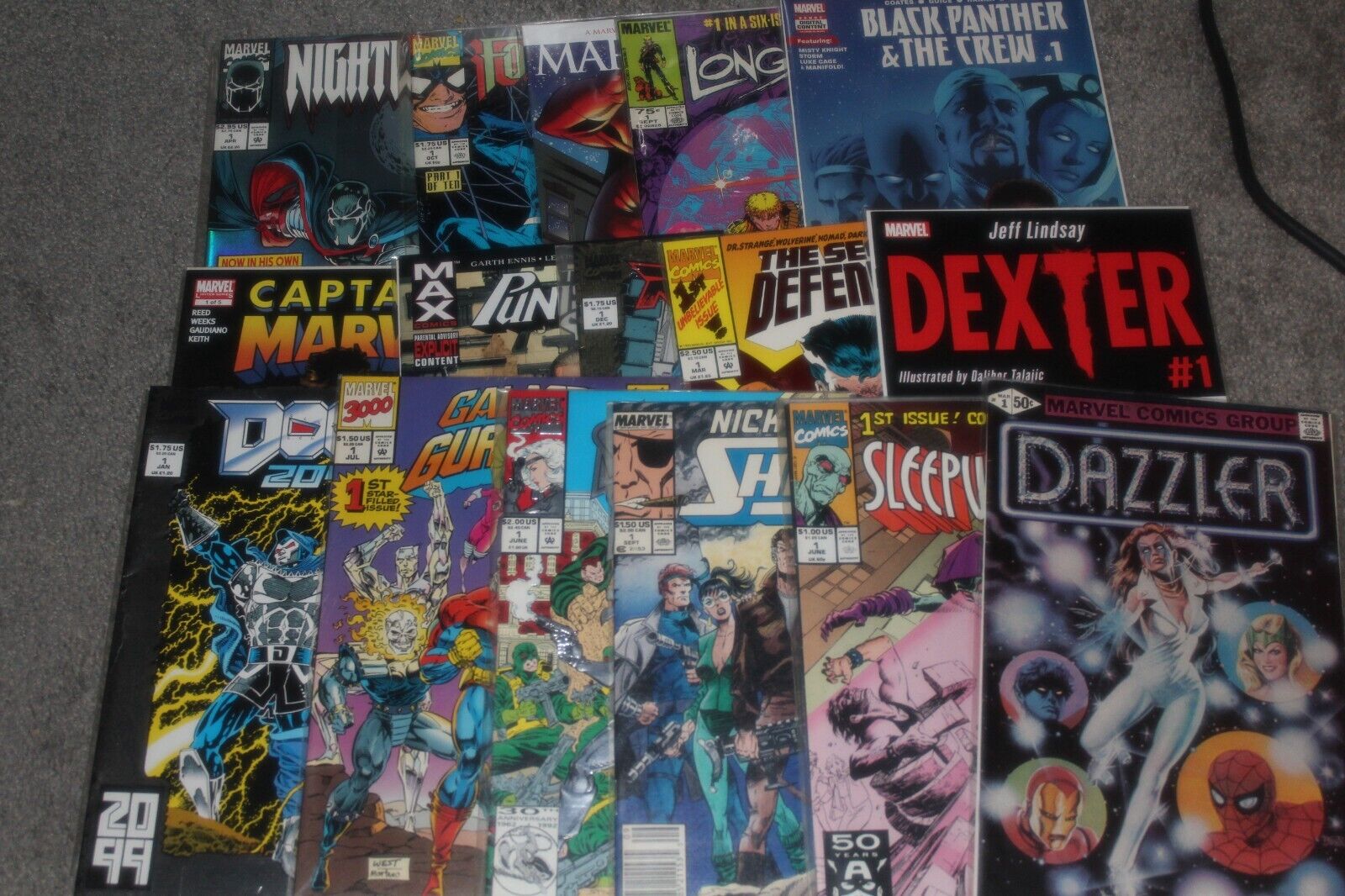 Marvel 16 book lot, all #1s, Dazzler, Longshot, Sleepwalker, Defenders, Fury