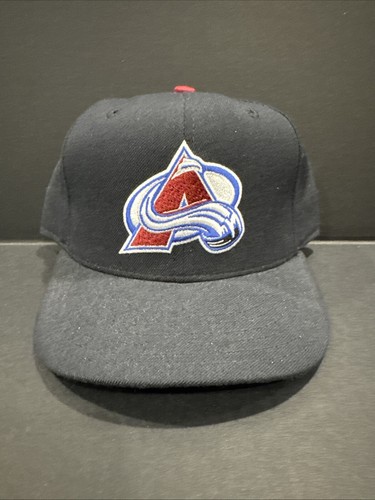 Vtg 90’s Colorado Avalanche 7 1/2 New Era Hat 5950 Pro Model NHL Wool Plain Logo