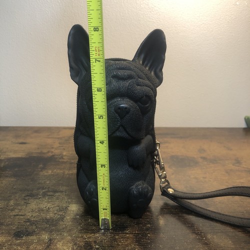 FrenchBulldog dog 3-D wallet / handbag black Adams original Black 2016 - Picture 17 of 18