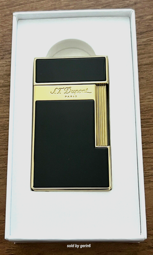 S.T. Dupont Slimmy Black Lacquer & Gold Lighter, 028002, 28002, New In Box - Picture 5 of 7