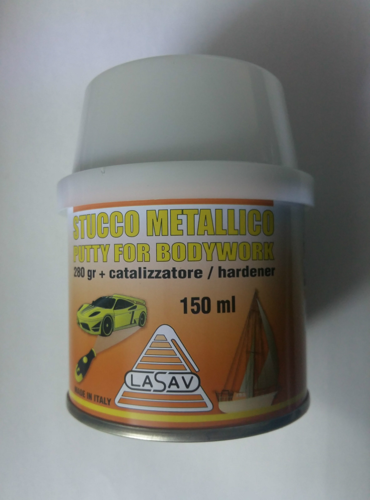 STUCCO METALLICO CARROZZERIA lasav ML. 150 GR 280 + CATALIZZATORE professionale