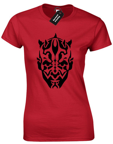 DARTH MAUL SILHOUETTE INSPIRED LADIES T SHIRT STAR TROOPER JEDI WARS VADER YODA - Picture 2 of 6
