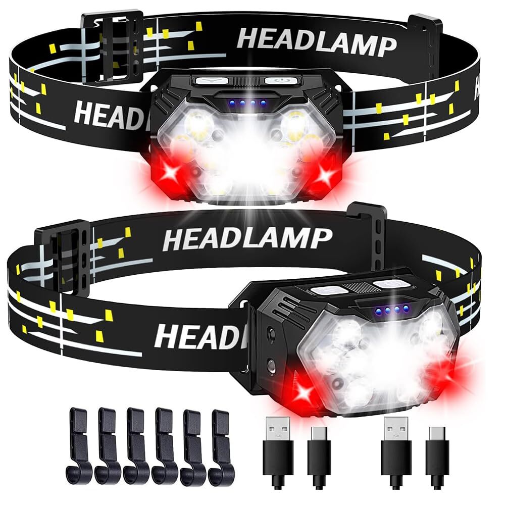 SENDALE Lampada frontale a LED,Torcia da Testa 5000 lumen,9 (V7C)