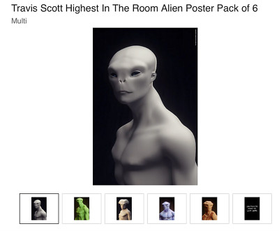 Travis Scott Highest In The Room Alien Poster Pack of 6 FRAMED