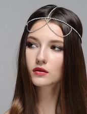 Hair Goddess Jeweled Headpiece Forehead Hobo Bohemian Headdress Head Chain