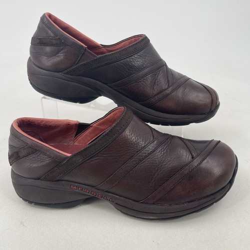 Merrell Primo Patch Bug Shoes WOMENS Brown Leather Slip On Comfort SIZE 10