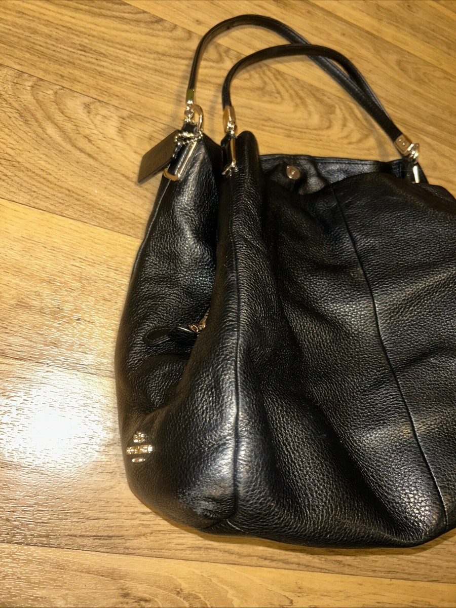 Coach Madison Phoebe Black Pebbled Leather Shoulder Bag
