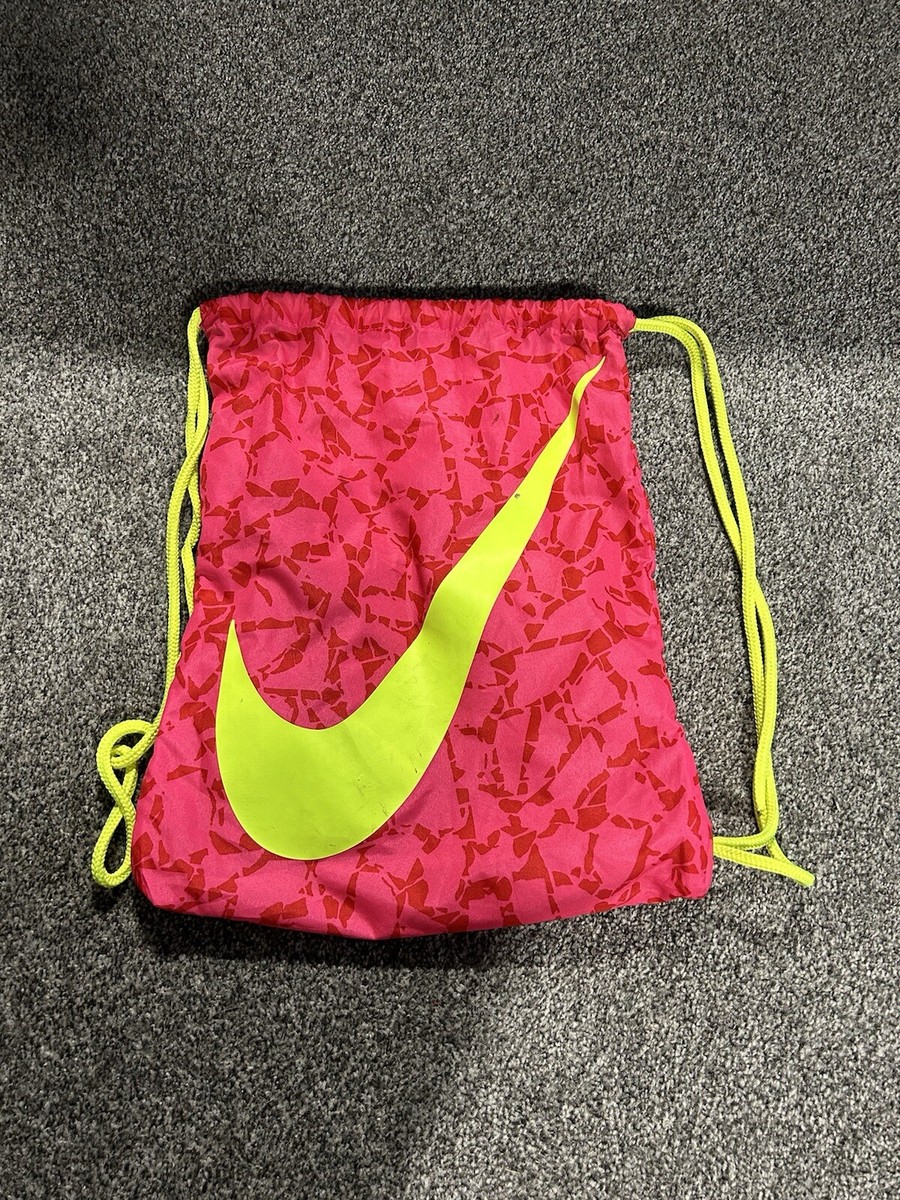 Classic Nike Drawstring Bag Pink Yellow Large Football Boot