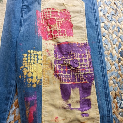 Paul McNeil maßgeschneiderte Künstler Maler CROPPED DUNGAREES Größe MEDIUM handbemalt - Bild 9 von 17