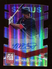 Michael Taylor 2015 Panini elite Purple Die Cut Status Auto Nationals 41197