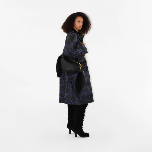 BURBERRY by Daniel Lee Knight Medium Shoulder Bag Black/Gold Grained Leather NEW - Picture 7 of 9