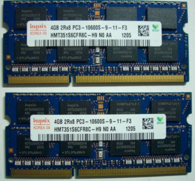 4GB (2GB x 2) Elpida DDR3 1333 PC3-10600 2Rx8 SO-DIMM