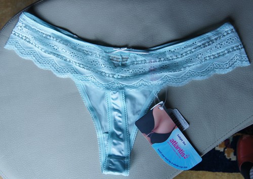Atlantis SPA DELIGHT Turquoise/Peach Lace Hipster Thong Silky Touch 3719 - Picture 9 of 9