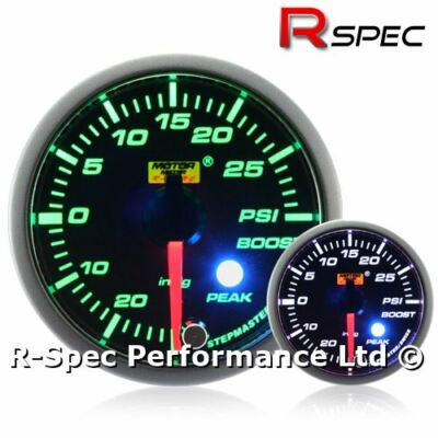 52 mm Premium grün/weiß Schrittmotor Peak Turbo Boost Gauge Psi 