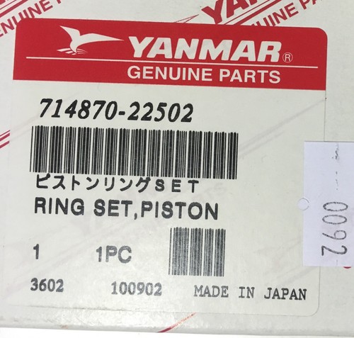 YANMAR 714870-22502 KOMPLET PIERŚCIENI
