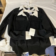 Lot of 2 VK Venus Soccer Ref Referee Jersey Shirts Long Sleeve Large Black White