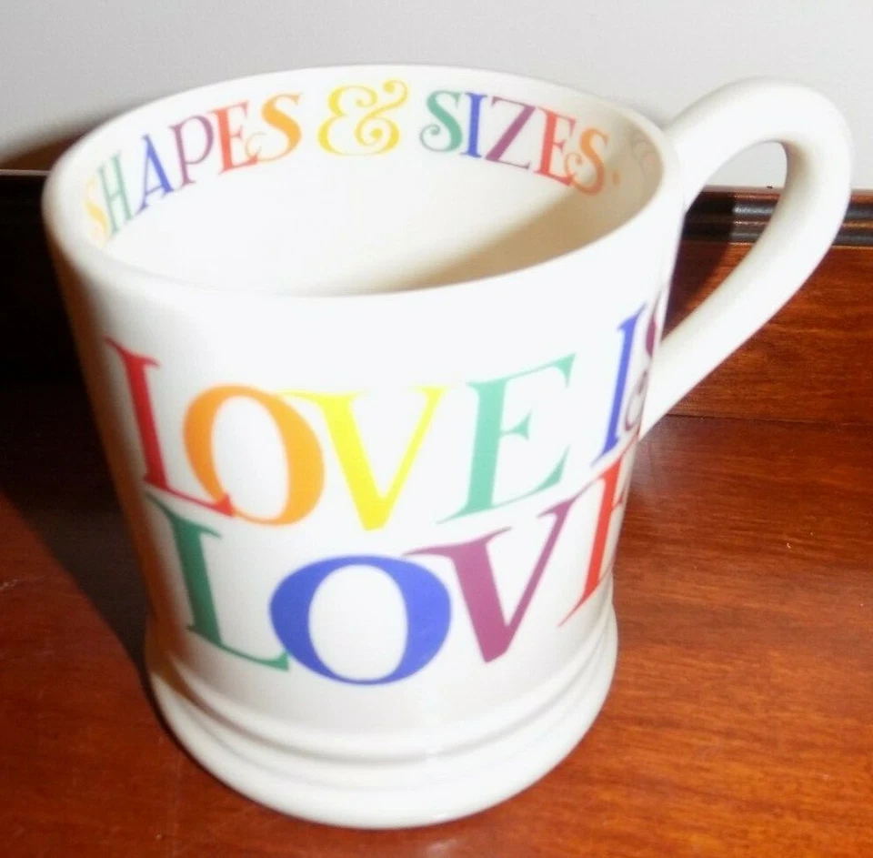 EMMA BRIDGEWATER RAINBOW TOAST LOVE IS LOVE 1/2 PT MUG NEW