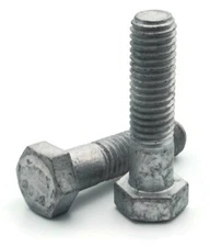 5/16"-18 Hex Cap Screws - Hot Dip Galvanized Cap Screw Hex Bolts - Select Size