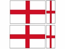 ENGLAND FLAGS 2 x 100mm 2 x 50mm UK GB Van Car Bumper Stickers Decals FLAG1A
