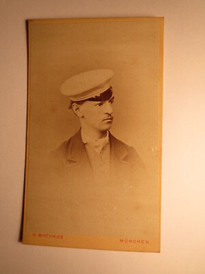 Student or Pupil with Hat - Circa 1870s CDV Munich / Studentika
