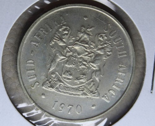 * 1970 1 RAND UNCIRCULATED 80% SILVER SOUTH AFRICA EX SET #KNP74 - Picture 9 of 10