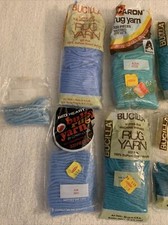 Vintage American Made Lot Blue Latch And Hook Rug Yarn