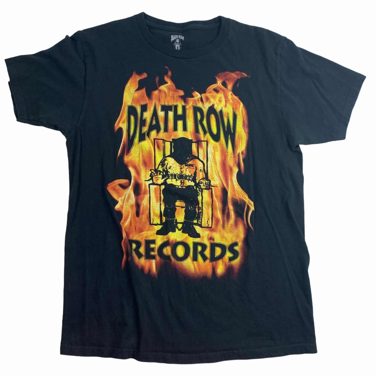 FILA T shirt Death Row Records nera ? Flames Fire uomo adulto media musica usata in ottime condizioni
