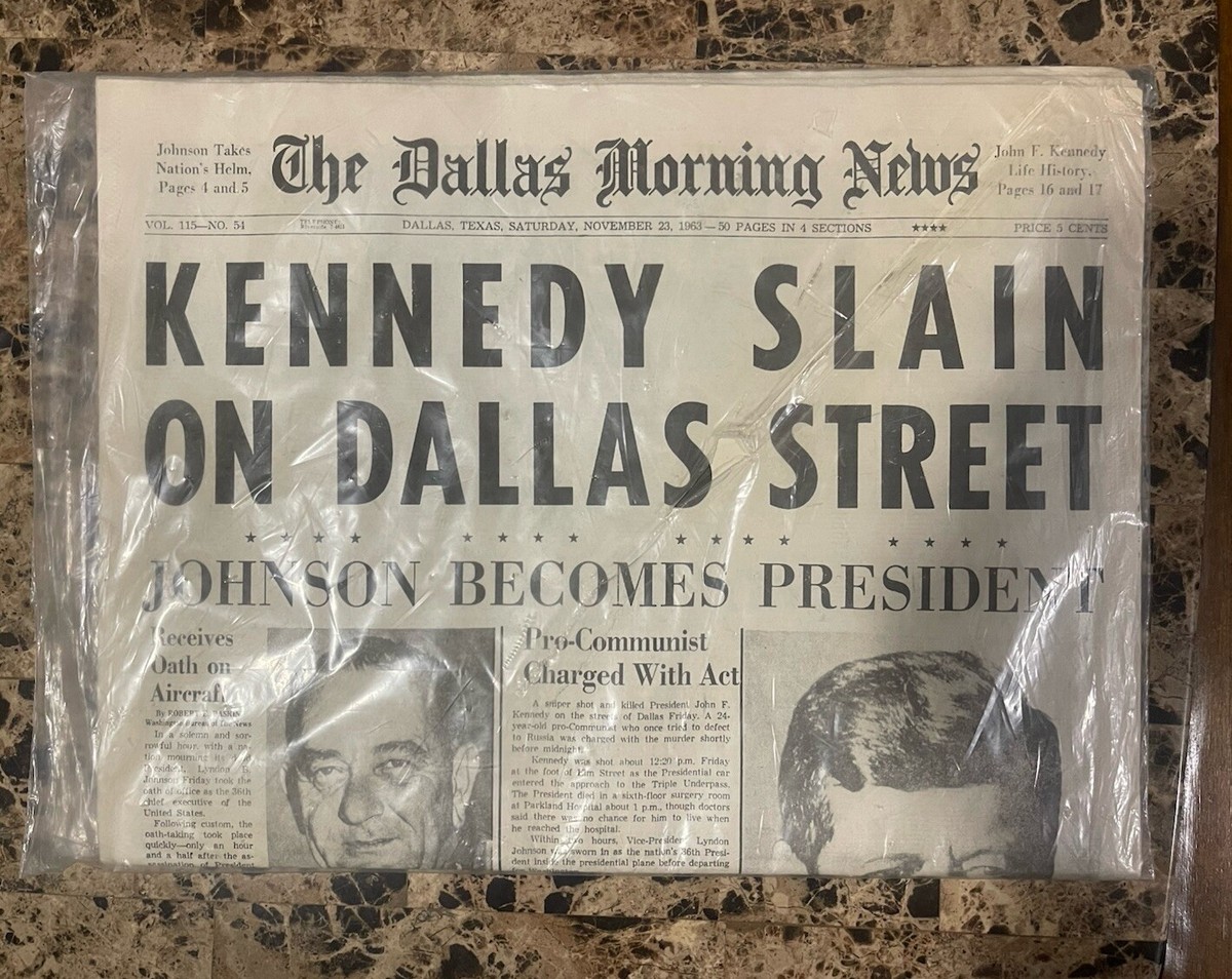1963 JFK Assassination Newspaper The Dallas Morning News Nov 23