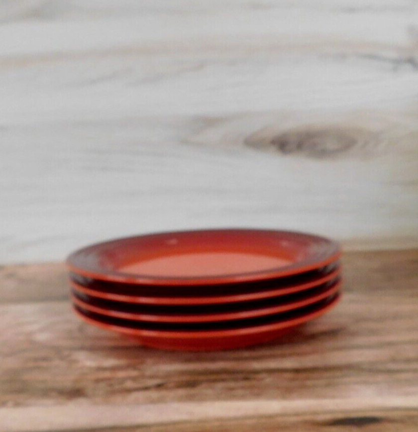 Le Creuset Stoneware 8.5-Inch Salad Plates Set of 4, Cerise Red - NEW